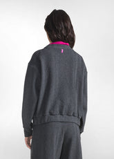 TUTA FELPA GIROCOLLO E PANTALONE AMPIO IN JACQUARD SPINA DI PESCE GRIGIO - | DEHA