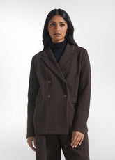 BLAZER IN JACQUARD SPINA DI PESCE MARRONE - HERRINGBONE BROWN | DEHA