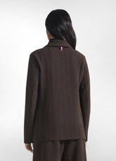 COMPLETO BLAZER E BERMUDA IN JACQUARD SPINA DI PESCE MARRONE - | DEHA