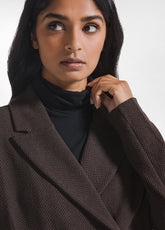 BLAZER IN JACQUARD SPINA DI PESCE MARRONE - HERRINGBONE BROWN | DEHA