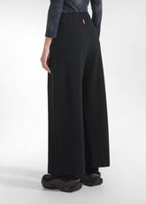 WIDE-LEG TROUSERS IN HERRINGBONE JACQUARD - BLACK - BLACK | DEHA