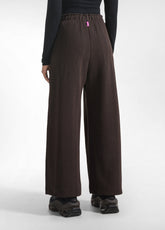 BROWN HERRINGBONE JACQUARD WIDE TROUSERS - HERRINGBONE BROWN | DEHA