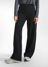 PANTALONE PALAZZO IN JACQUARD SPINA DI PESCE NERO - BLACK | DEHA