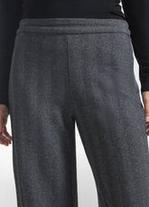 PANTALONE PALAZZO IN JACQUARD SPINA DI PESCE GRIGIO - HERRINGBONE GREY | DEHA