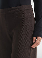 PANTALONE PALAZZO IN JACQUARD SPINA DI PESCE MARRONE - HERRINGBONE BROWN | DEHA