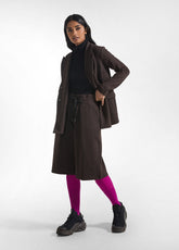 COMPLETO BLAZER E BERMUDA IN JACQUARD SPINA DI PESCE MARRONE - | DEHA