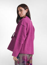 GIACCA KIMONO IN LANA COTTA ROSA - FUCHSIA | DEHA