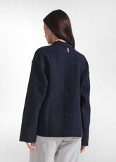 GIACCA KIMONO IN LANA COTTA BLU - NIGHT BLUE | DEHA