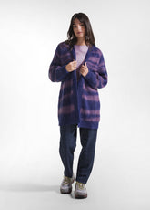PURPLE WOOL BLEND JACQUARD DESIGN CARDIGAN - STRIPED PURPLE | DEHA
