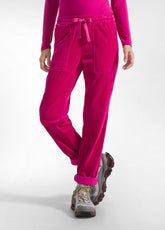 PINK STRETCH VELVET TROUSERS - FUCHSIA PINK | DEHA