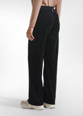 STRETCH VELVET TROUSERS - BLACK - BLACK | DEHA
