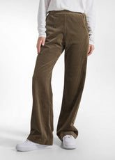 PANTALONE IN VELLUTO STRETCH MARRONE - KAKI BROWN | DEHA