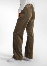 PANTALONE IN VELLUTO STRETCH MARRONE - KAKI BROWN | DEHA