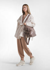 BORSA SHOPPER IN NYLON LEGGERO MARRONE - Accessori | DEHA