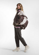 BORSA MINI TRAVEL TRAPUNTATA IN NYLON MARRONE - Accessori | DEHA