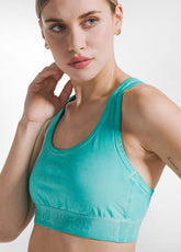 SET TOP SPORTIVO E LEGGINGS EFFETTO FADE VERDE - | DEHA