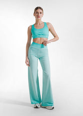 SET TOP E PANTALONI AMPI EFFETTO FADE VERDE - Active Sets | DEHA
