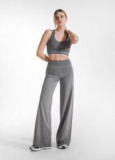 BLACK FADE EFFECT TOP AND WIDE-LEG PANTS SET - | DEHA