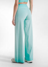 Wide Jersey Pants With Shaded Effect And Modern Cut - Green - FADED GREEN | DEHA