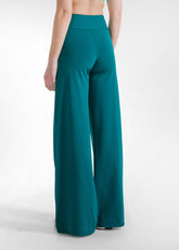 PANTALONI AMPI JERSEY STRETCH TINTA UNITA VERDE - PEACOCK GREEN | DEHA