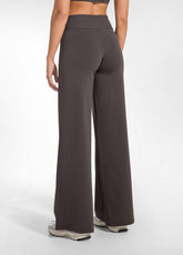 STRETCH JERSEY TROUSERS WITH ELASTICATED HEM - BROWN - COCOA BROWN | DEHA