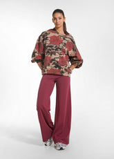 STRETCH JERSEY TROUSERS WITH ELASTICATED HEM - RED - CHERRY RED | DEHA
