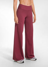 STRETCH JERSEY TROUSERS WITH ELASTICATED HEM - RED - CHERRY RED | DEHA