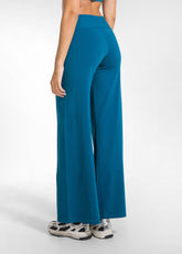 PANTALONI IN CINIGLIA CON FONDO ELASTICIZZATO VERDE - TEAL GREEN | DEHA