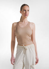 Faded Effect Racerback Top - Brown - MADE IN ITALY | DEHA