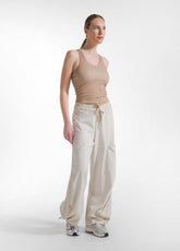 Faded Effect Racerback Top - Brown - MADE IN ITALY | DEHA