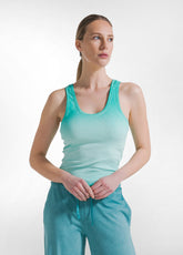 Faded Effect Racerback Top - Green - MADE IN ITALY | DEHA