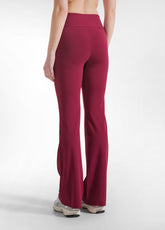 JAZZ PANTS IN SOLID COLOR STRETCH JERSEY WITH FLAR - CHERRY RED | DEHA