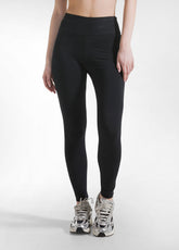 High Waist Solid Color Leggings - Black - BLACK | DEHA