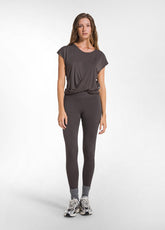HIGH-WAISTED LEGGINGS IN STRETCH JERSEY - BROWN - COCOA BROWN | DEHA