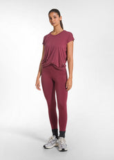 HIGH-WAISTED LEGGINGS IN STRETCH JERSEY - RED - CHERRY RED | DEHA