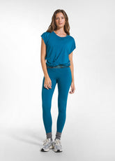 LEGGINGS A VITA ALTA IN JERSEY STRETCH VERDE - TEAL GREEN | DEHA