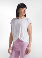 T-SHIRT YOGA CON NODO FRONTALE BIANCO - WHITE | DEHA