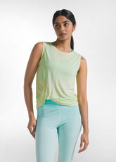 Yoga Tank Top With Front Knot - Yellow - LIME | DEHA