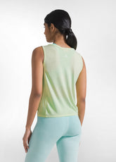 Yoga Tank Top With Front Knot - Yellow - LIME | DEHA