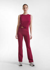 CANOTTA YOGA CON NODO FRONTALE ROSSO - Activewear | DEHA
