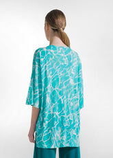 T-SHIRT OVERSIZE ALLOVER IN VISCOSA BLU - AQUA | DEHA