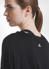 Oversize Yoga T-Shirt Solid Color - Black - BLACK | DEHA