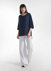 T-SHIRT YOGA OVERSIZE TINTA UNITA BLU - BLUE NIGHT | DEHA