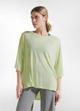 Oversize Yoga T-Shirt Solid Color - Yellow - LIME | DEHA
