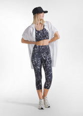 SET TOP SPORTIVO E LEGGINGS 7/8 ALLOVER IN MICROFIBRA NERO - Active Sets | DEHA