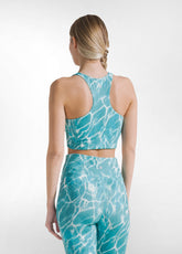 All-Over Microfiber Sports Bra/Top - Blue - AQUA | DEHA