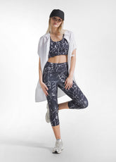 SET TOP SPORTIVO E LEGGINGS 7/8 ALLOVER IN MICROFIBRA NERO - | DEHA