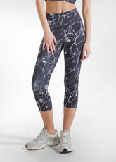 SET TOP SPORTIVO E LEGGINGS 7/8 ALLOVER IN MICROFIBRA NERO - | DEHA