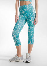 LEGGINGS 7/8 ALLOVER IN MICROFIBRA BLU - AQUA | DEHA
