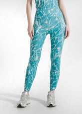 SET CANOTTA E LEGGINGS IN MICROFIBRA CON STAMPA ALLOVER BLU - | DEHA